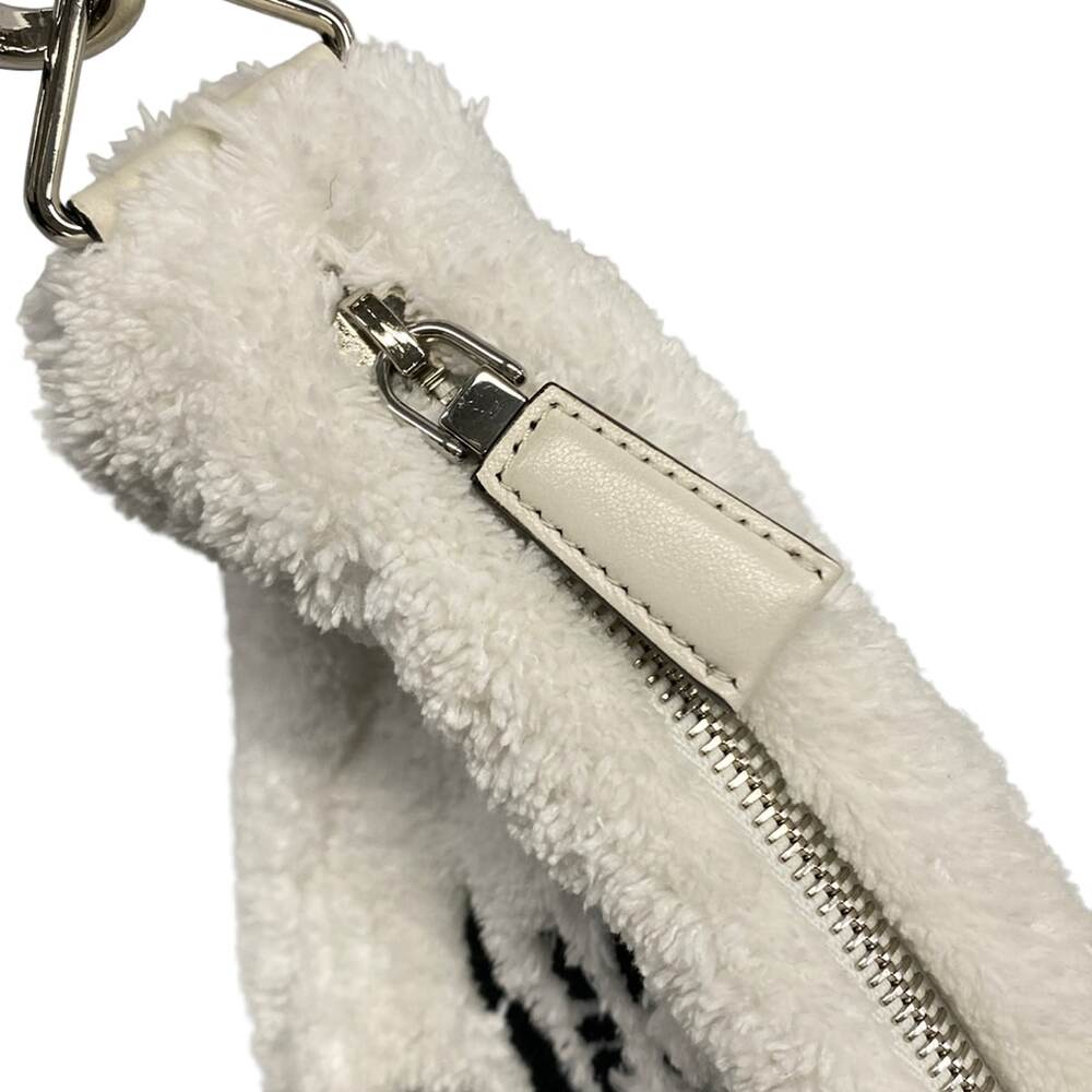 Prada Terry Shoulder Bag 1BH190 White Black - Picture 12 of 15